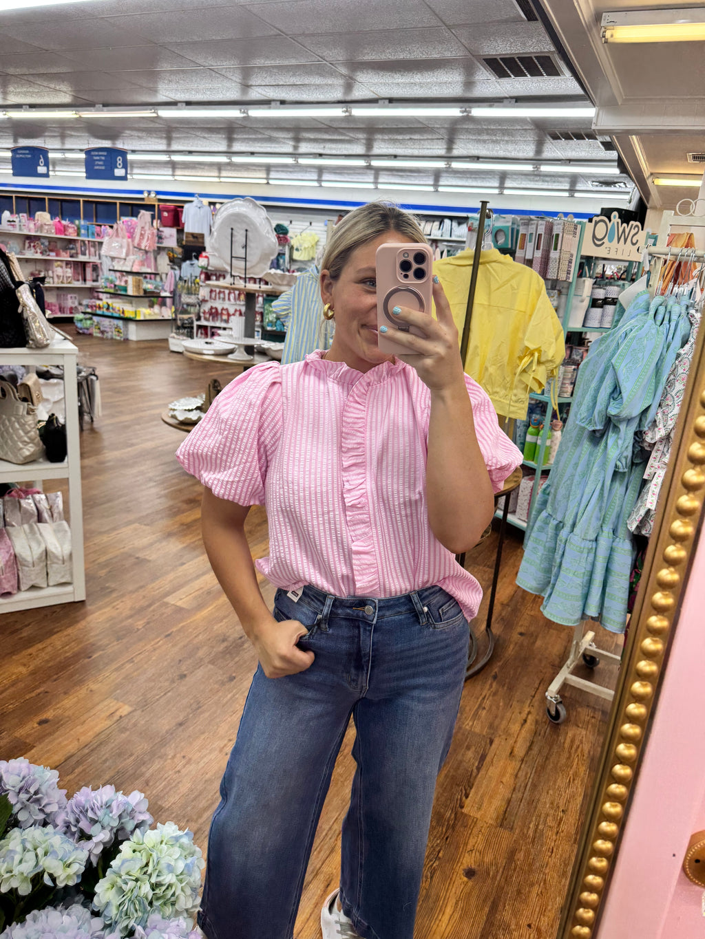 Pink stripe top