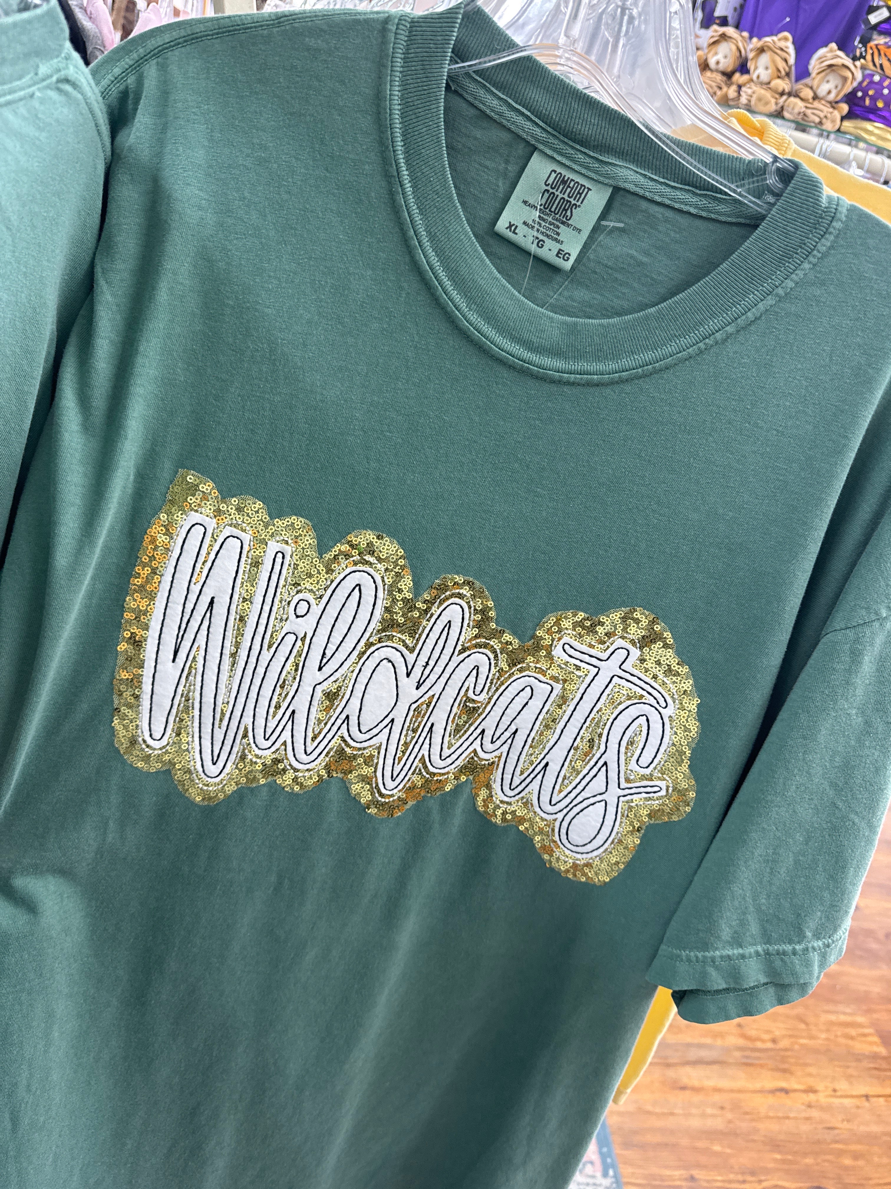 Glitter appliqué wildcats shirt
