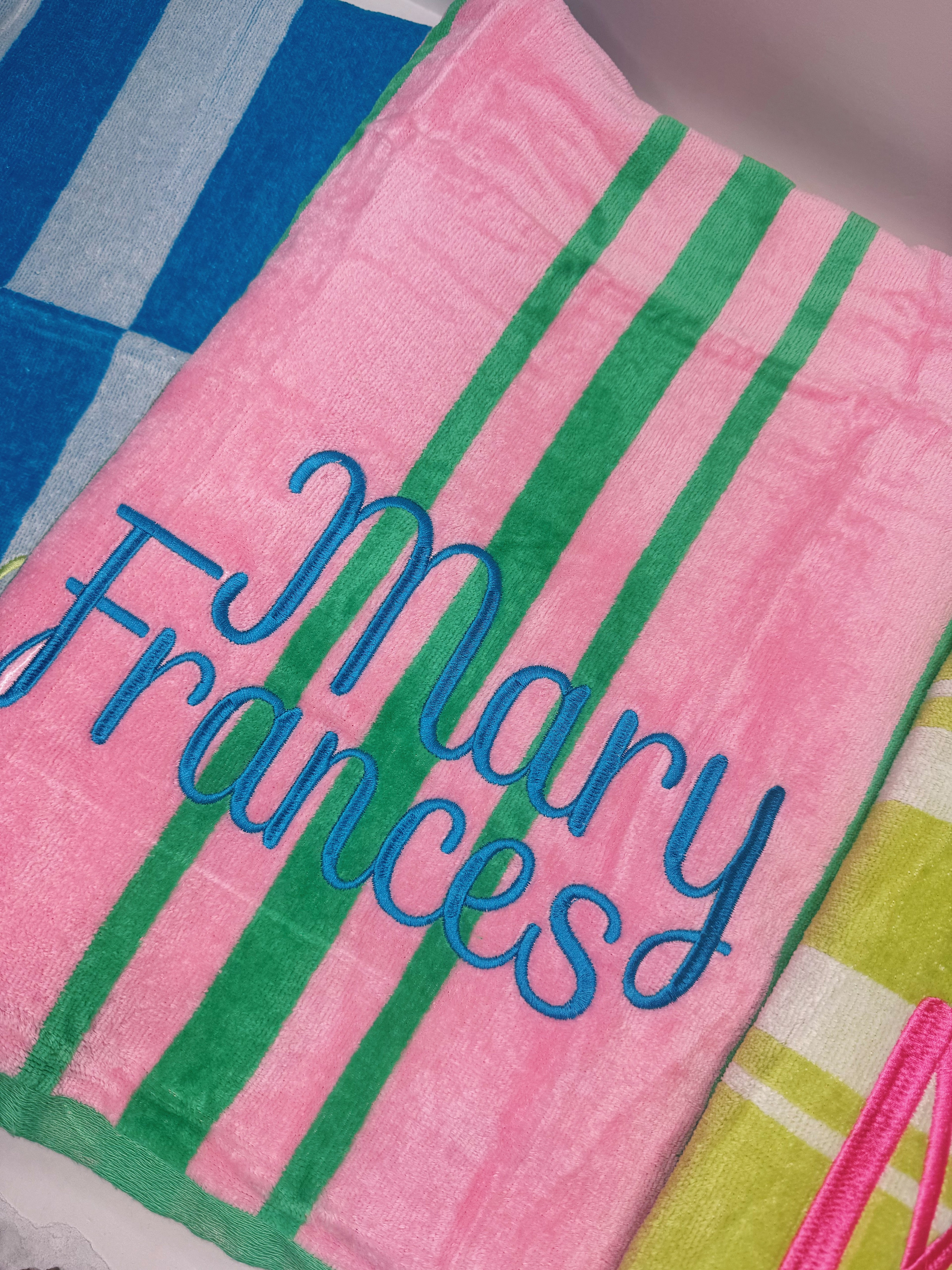 Monogramed beach towel☀️