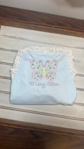 Monogramed eyelet sun suit
