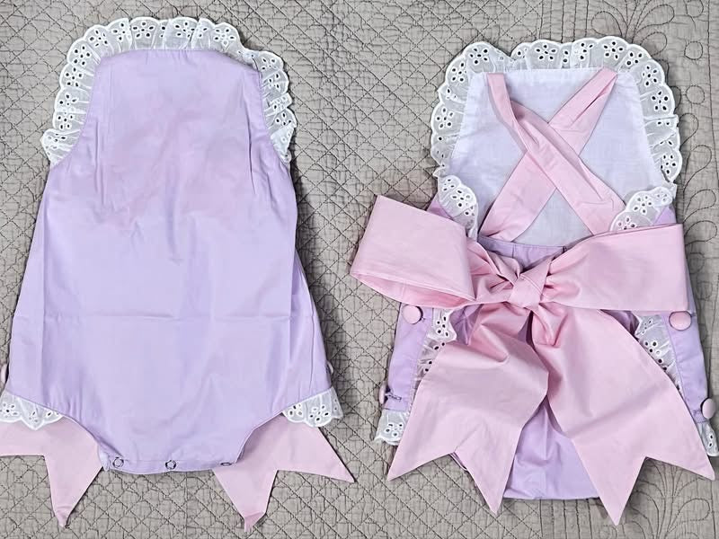 Monogramed eyelet sun suit