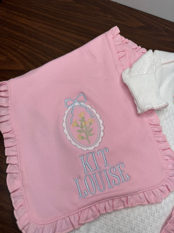 Solid burp cloth - monogramed included