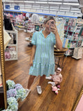 Blue & green floral dress