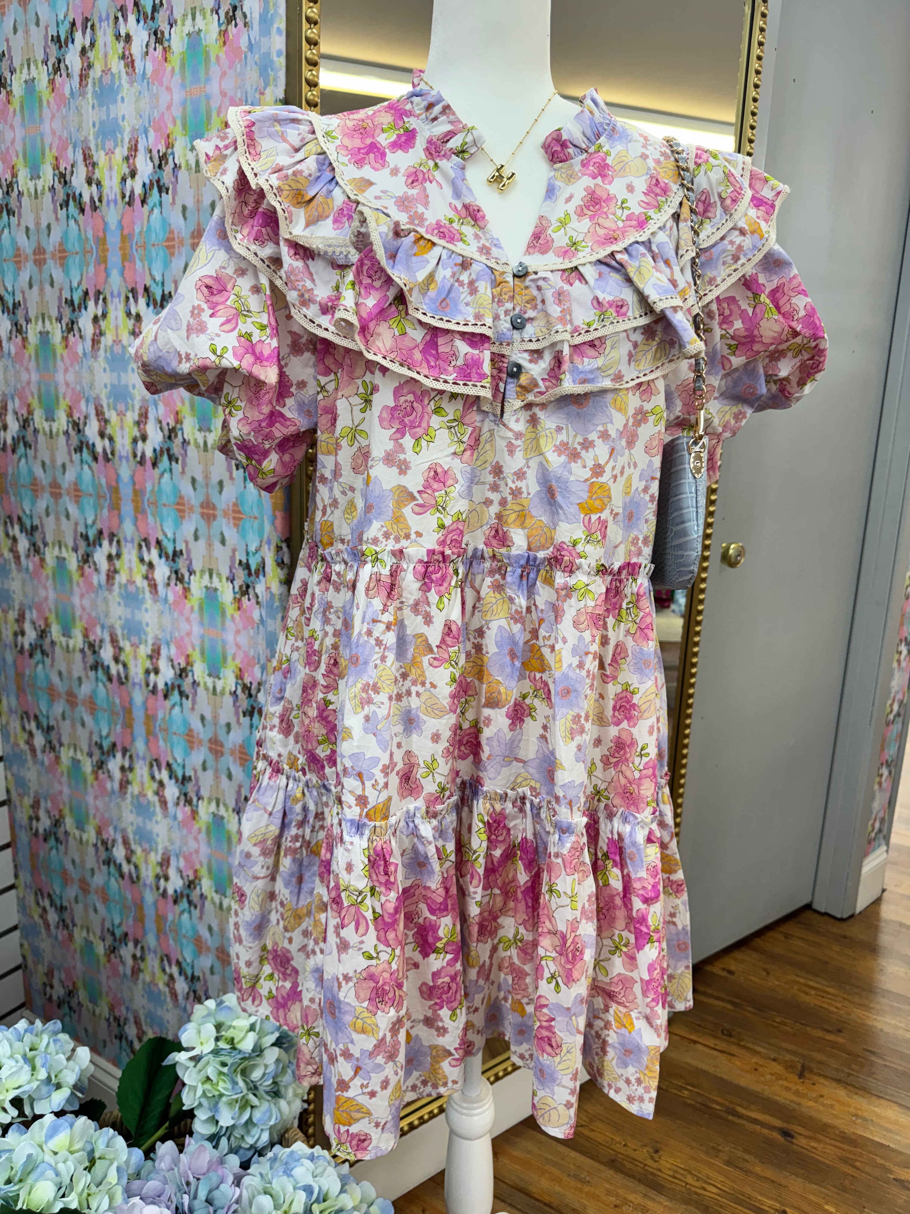 Pink floral dress