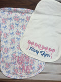 Set of 2 burp cloths - monogramed