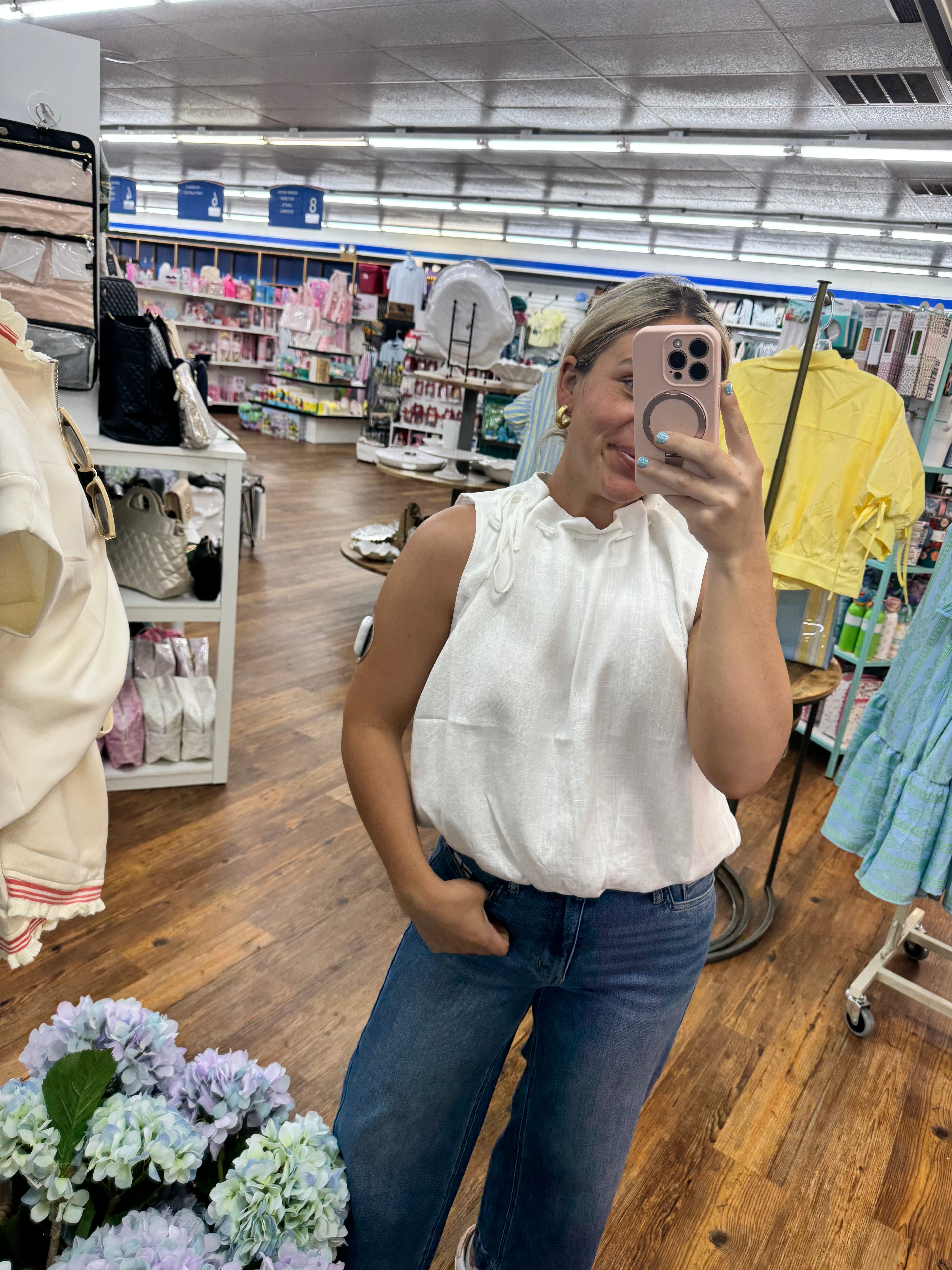 White linen top