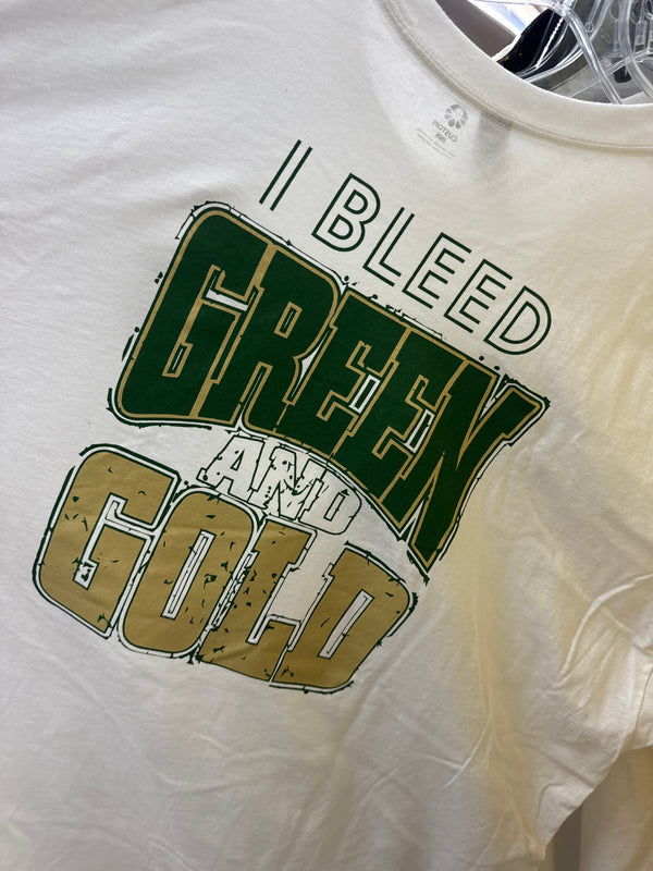 I bleed green + gold LONG SLEEVE tshirt