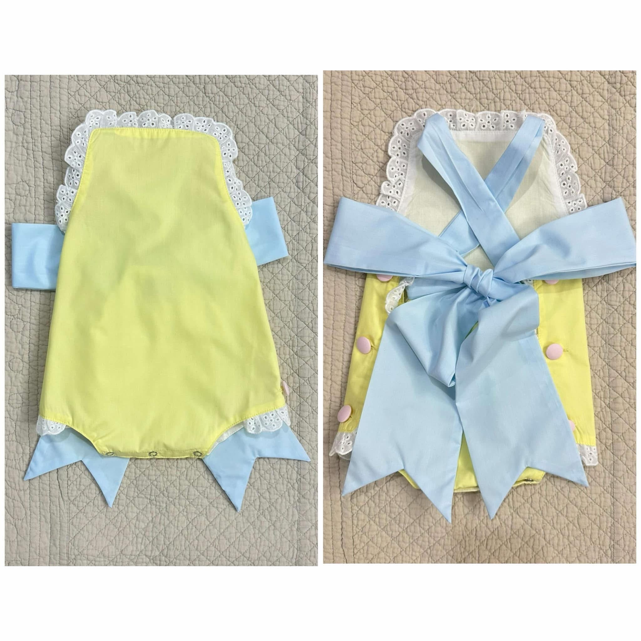 Monogramed eyelet sun suit