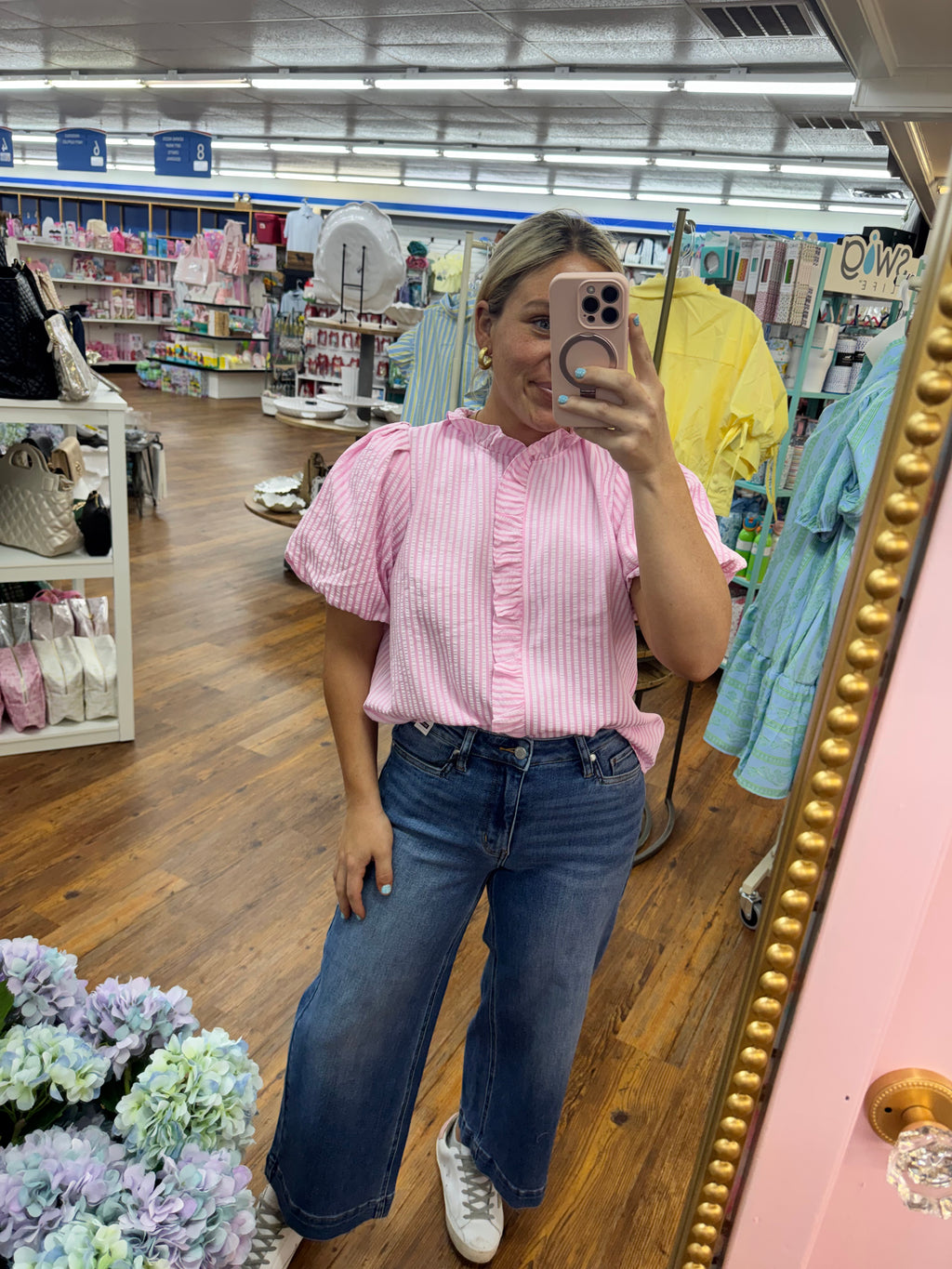 Pink stripe top