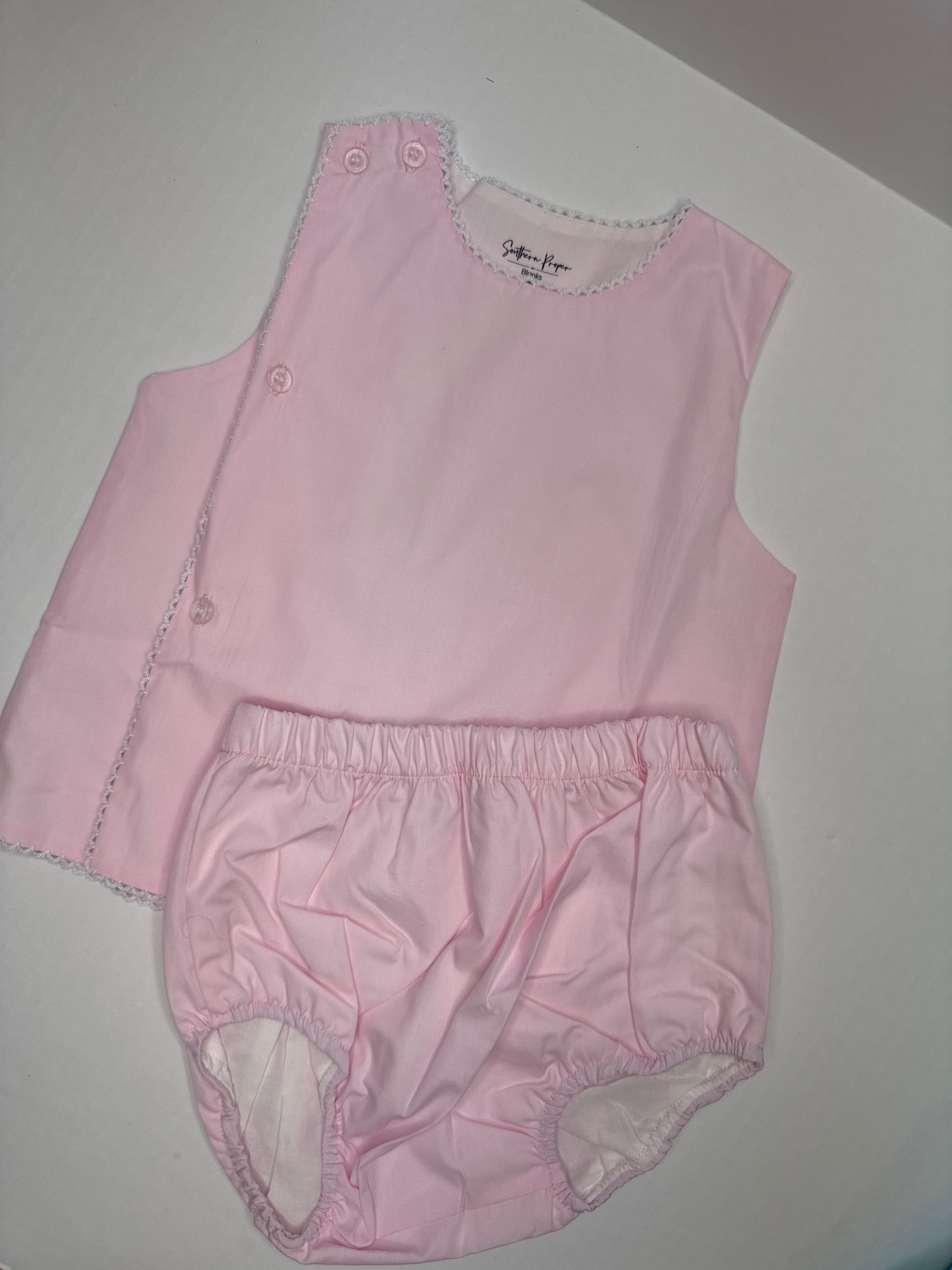 Diaper set in baby pink - monogram included