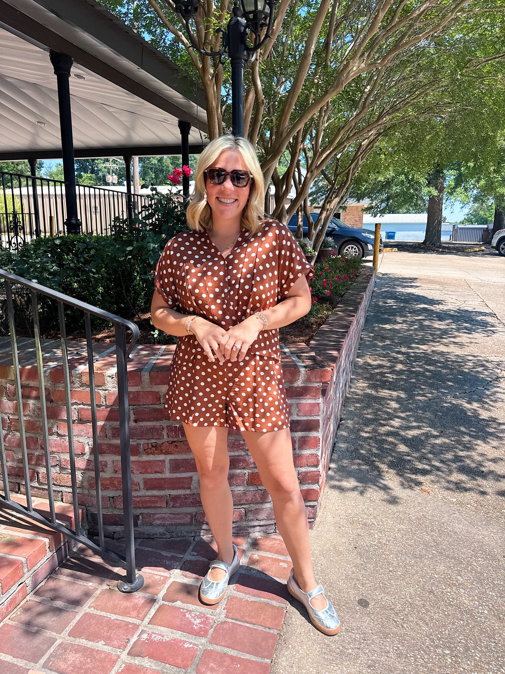 Brown polka dot set