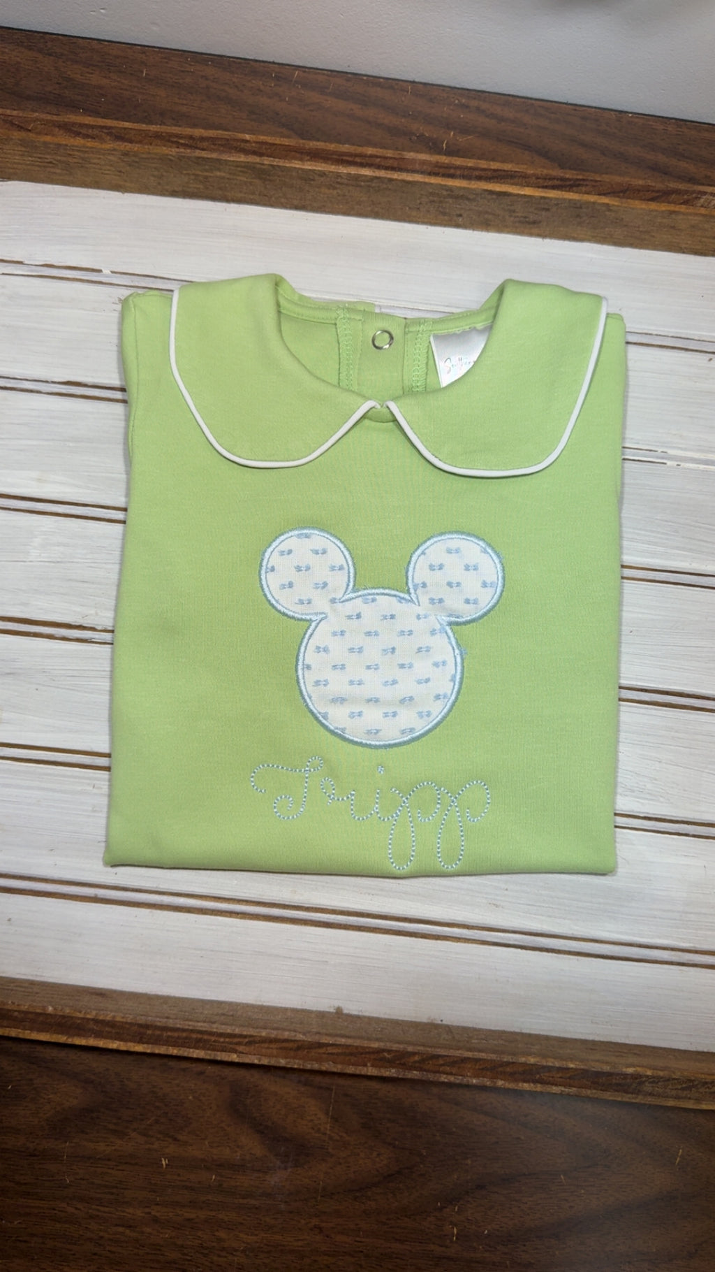 Boy monogramed collared bubble