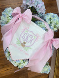 Personalized baby banner with fabric bow