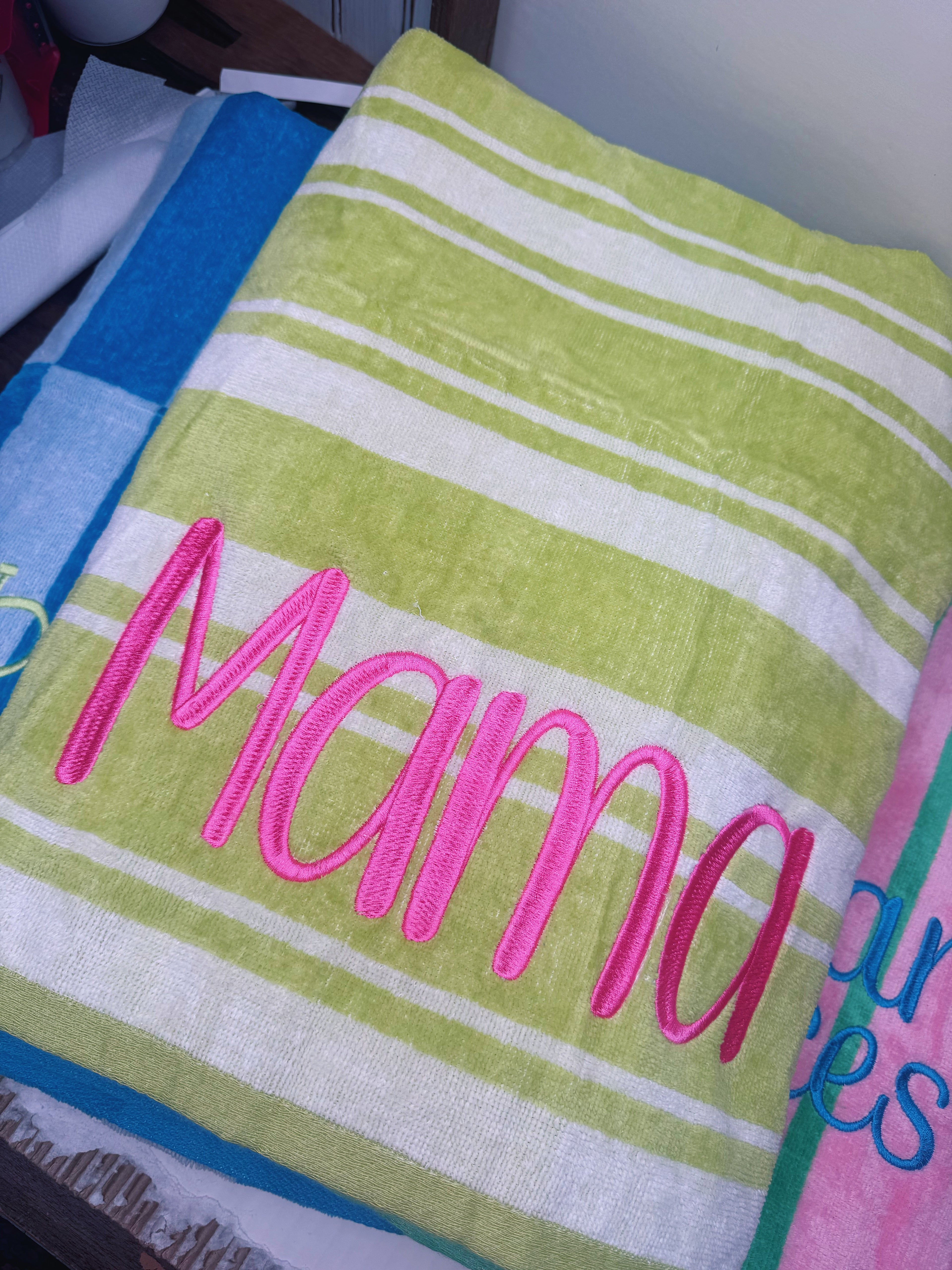 Monogramed beach towel☀️