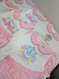Swiss dot & plaid set - monogram included
