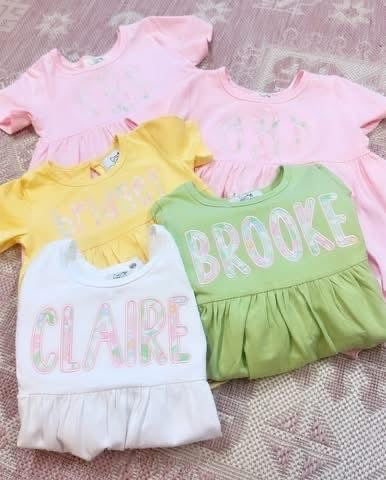 MFA monogram play bubble/dresses
