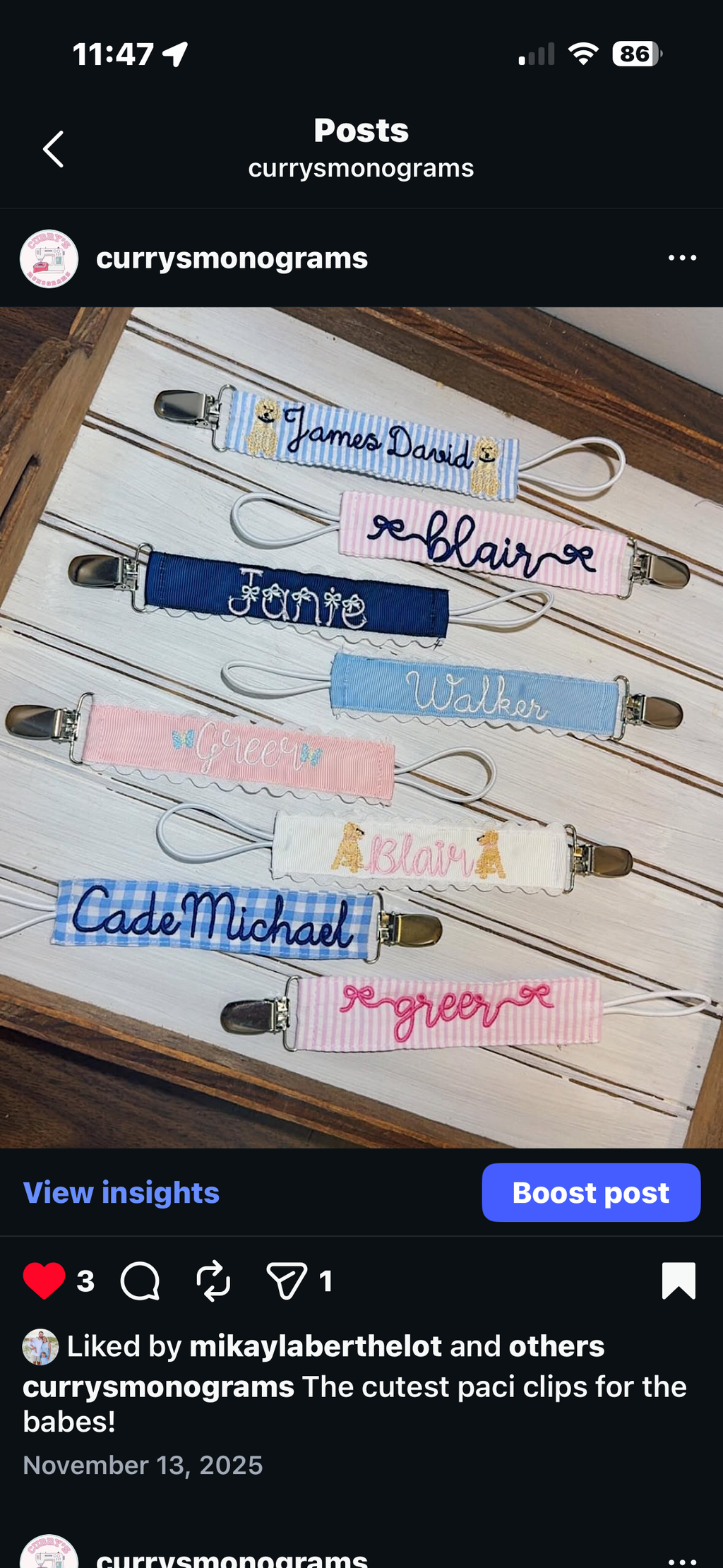 Personalized Paci Clips
