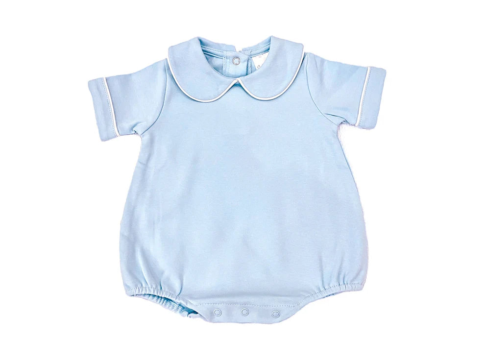 Boy monogramed collared bubble