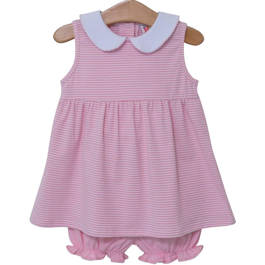 Jelly bean pink stripe set - MONOGRAM INCLUDED