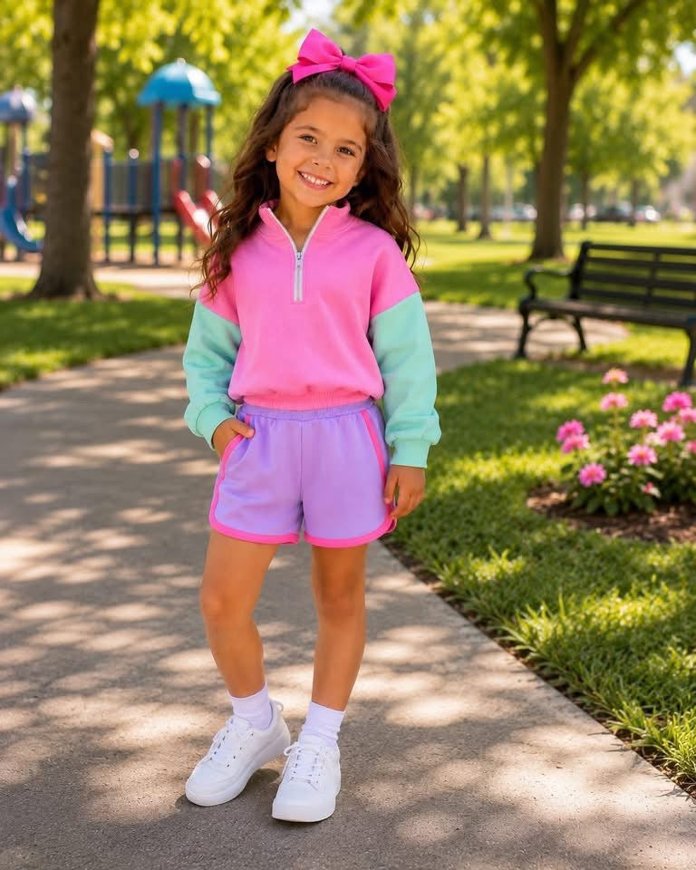Monogramed sweat short set
