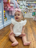 Flutter sleeve bubble in white